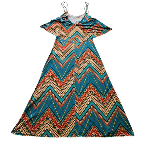 WASABI + MINT Womens Native Aztec Western Print Maxi Dress Size Large - Picture 9 of 13